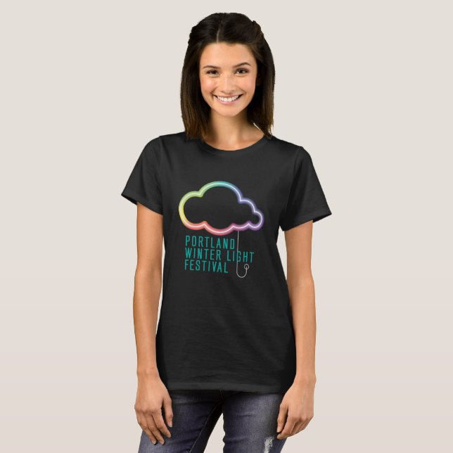 Le T-shirt des femmes de PWLF - noir (Devant entier)