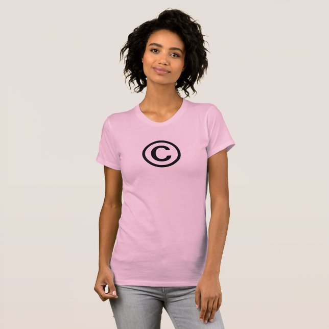Le T-shirt des femmes de symbole de Copyright (Devant entier)