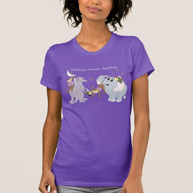 Le T-shirt des femmes "faisant musique d'animaux (Devant)