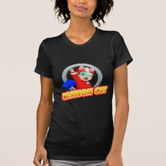 Le T-shirt des femmes foncées de chat de canon !