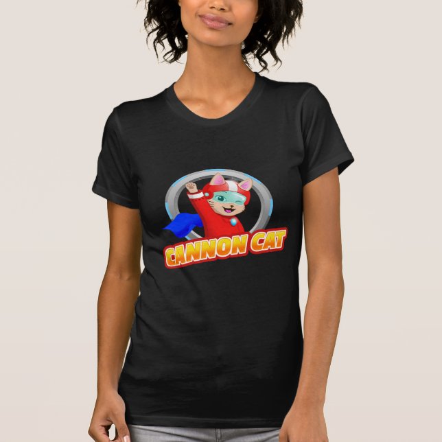 Le T-shirt des femmes foncées de chat de canon ! (Devant)