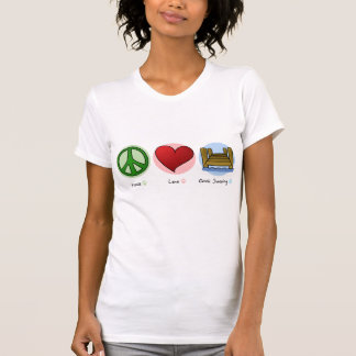 Le T-shirt des femmes sautantes de dock d'amour de