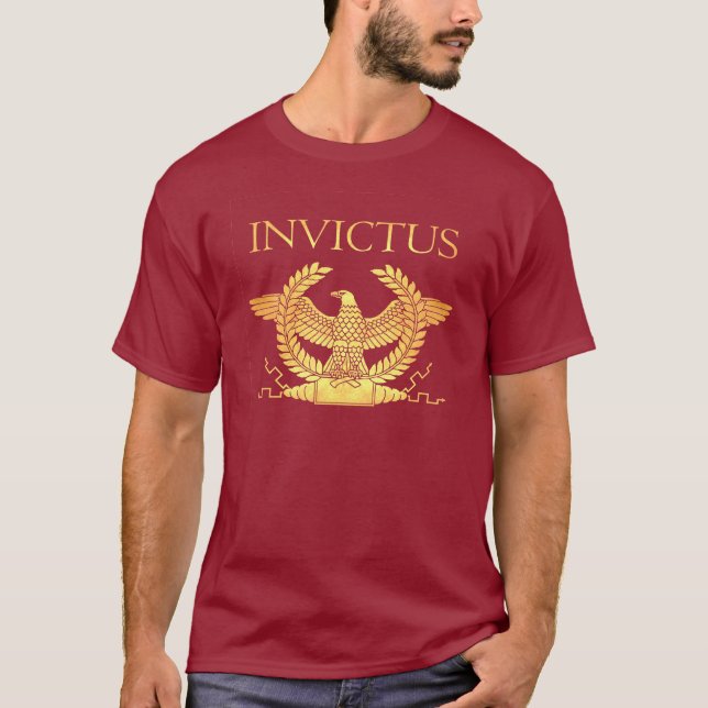 Le T-shirt des hommes antiques d'or d'Invictus (Devant)