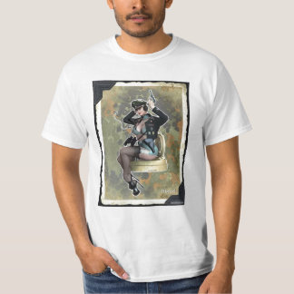 Le T-shirt des hommes avec une belle fille vintage
