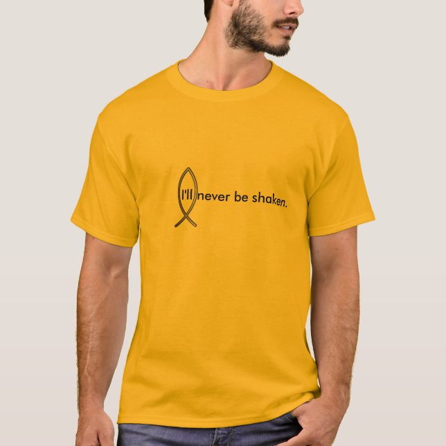 Le T-shirt des hommes chrétiens de vers d'Ichthys/ (Devant)