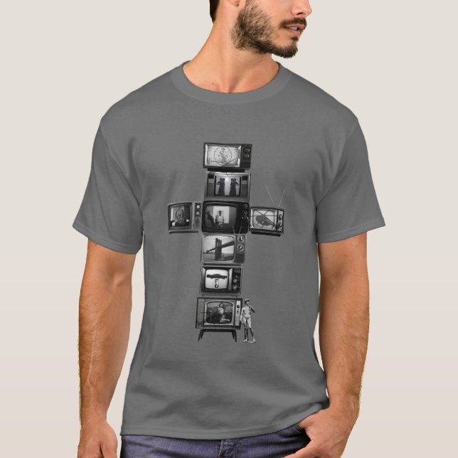 Le T-shirt des hommes croisés de télévisions (Devant)