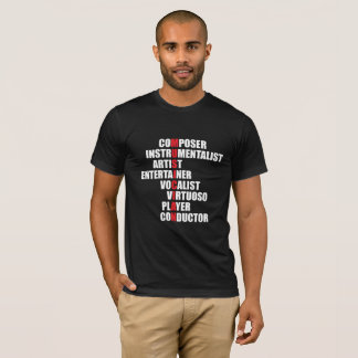 Le T-shirt des hommes d'acrostiche de musicien