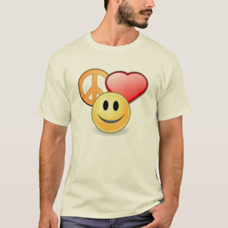 Le T-shirt des hommes d'amour et de bonheur de