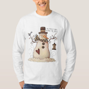 Le T-shirt des hommes de bonhomme de neige