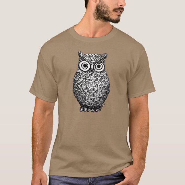 Le T-shirt des hommes de conception de hibou (Devant)
