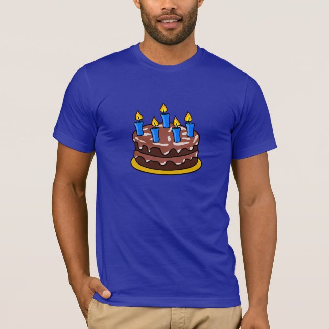Le T-shirt des hommes de gâteau d'anniversaire (Devant)