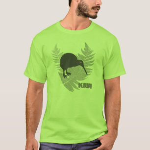 Le T-shirt des hommes de kiwi de fougère argenté