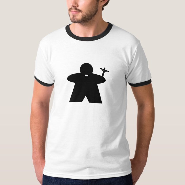 Le T-shirt des hommes de Meeple de prêtre (Devant)