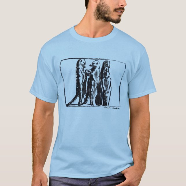 Le T-shirt des hommes de Meerkat - charbon de bois (Devant)