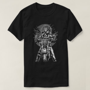 Le T-shirt des hommes de moto de chef indien