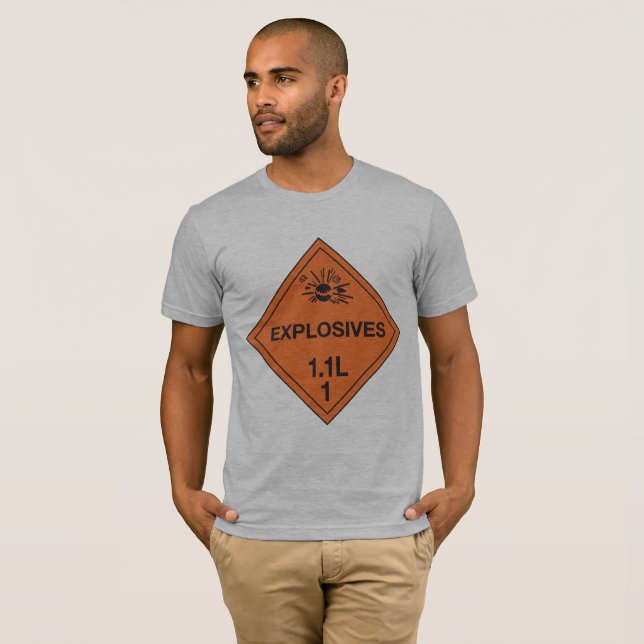 Le T-shirt des hommes de signe d'explosifs (Devant entier)