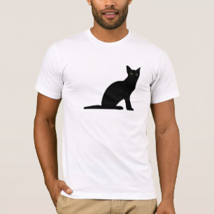 Le T-shirt des hommes de silhouette de chat