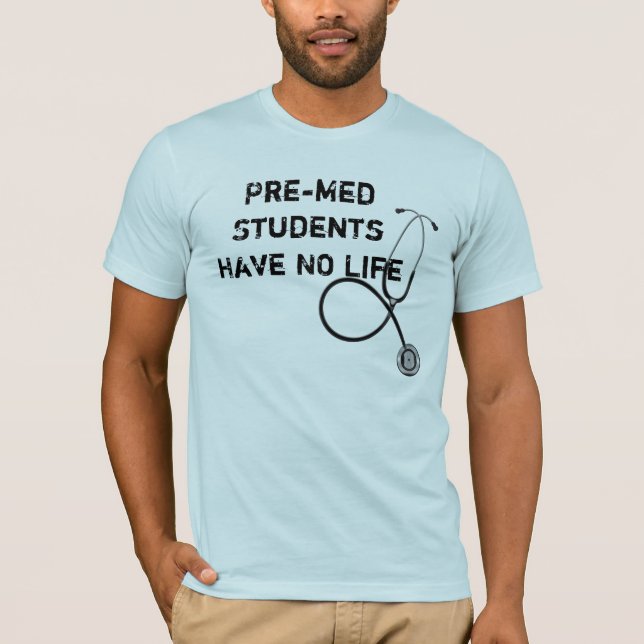 Le T-shirt des hommes de stéthoscope d'étudiant de (Devant)