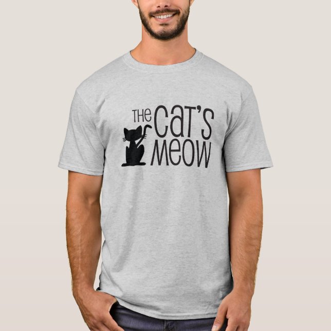 Le T-shirt des hommes gris du Meow du chat (Devant)