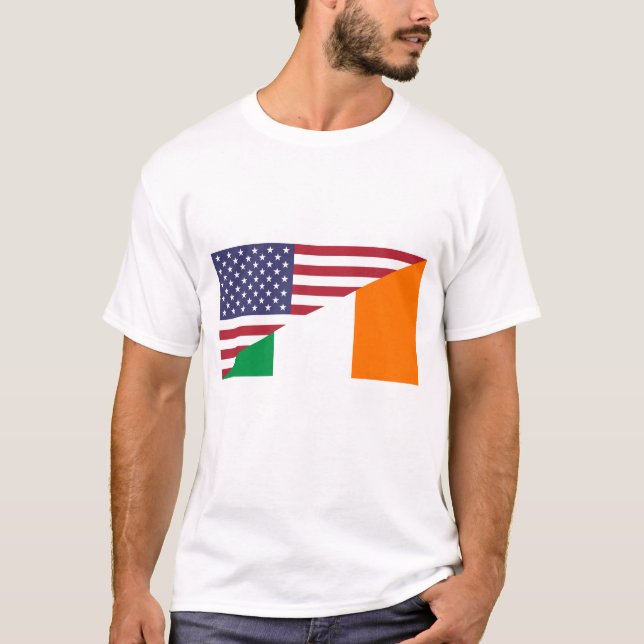Le T-shirt des hommes irlandais de drapeau (Devant)