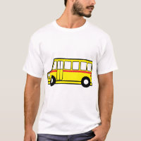 Le T-shirt des hommes jaunes d'autobus scolaire