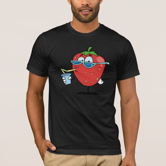 Le T-shirt des hommes potables de fraise (Devant)