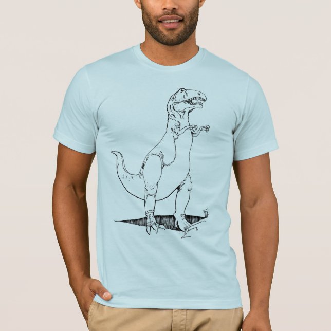 Le T-shirt des hommes semi adaptés bleu-clair de (Devant)