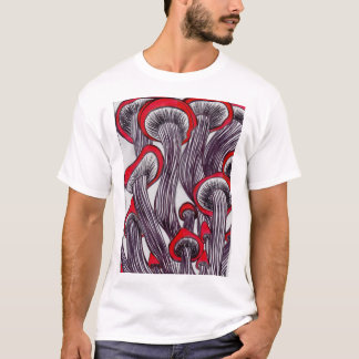 Le T-shirt des hommes Trippy de champignon