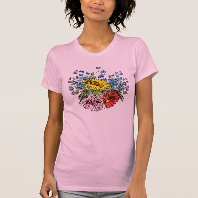 Le T-shirt des jolies de fleurs sauvages femmes de (Devant)