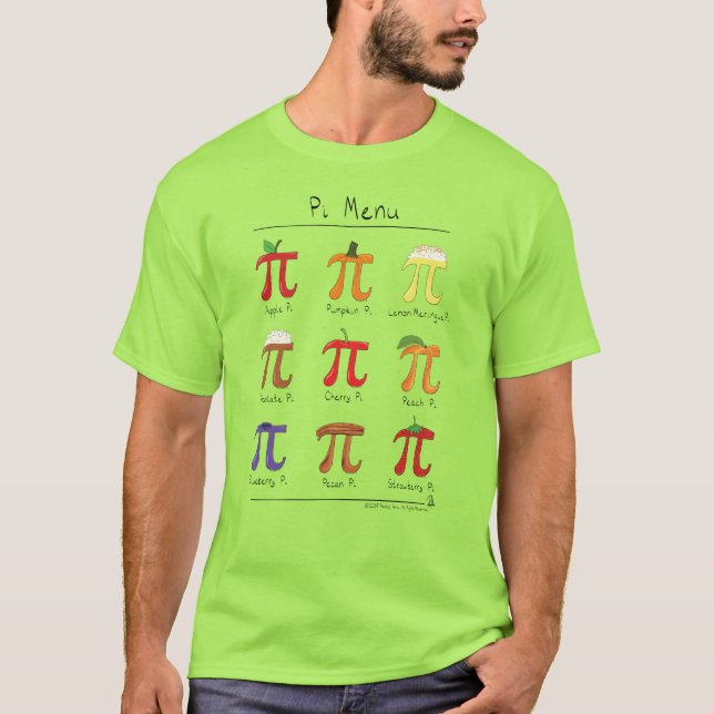 Le T-shirt des maths pi de menu de pi des hommes (Devant)