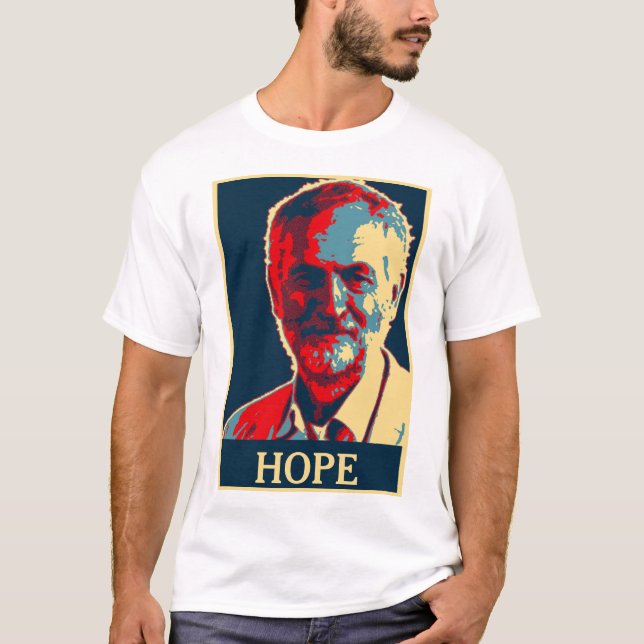 le T-shirt d'espoir de corbyn de jeremy ajoutent (Devant)
