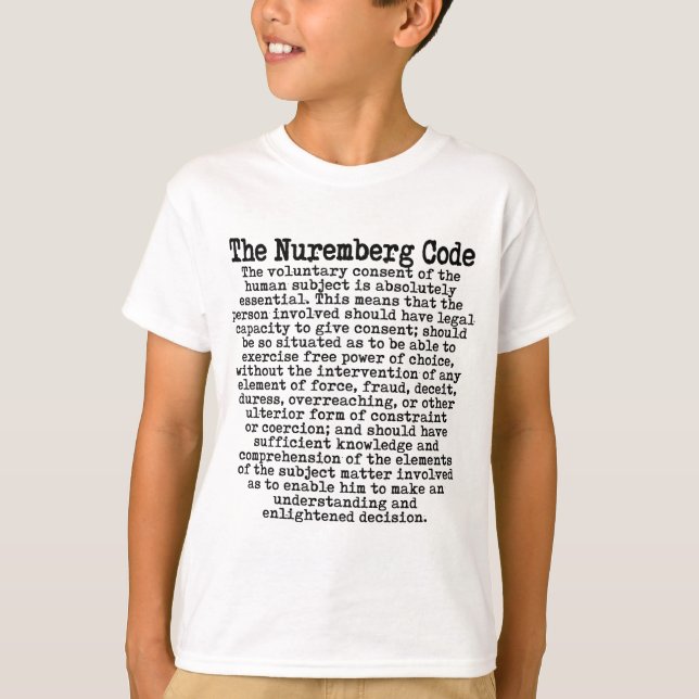 Le T-Shirt du Code de Nuremberg (Devant)