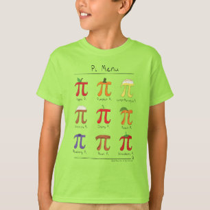 Le T-shirt du garçon des maths pi de menu de pi de