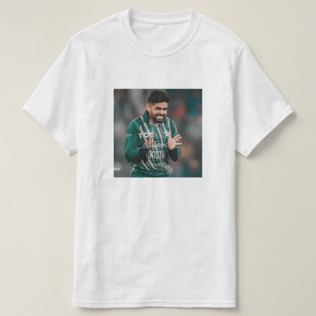 "Le t-shirt élégant Babar Azam - Célébrer le Pakis (Design devant)