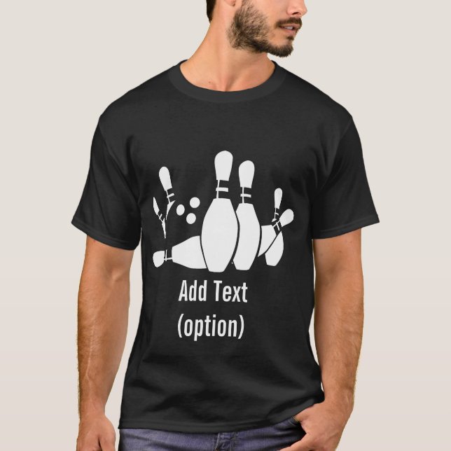 Le T-shirt foncé de base des hommes de bowling (Devant)