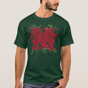 Le T-shirt foncé de Gallois des hommes rouges de