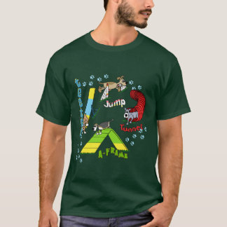 Le T-shirt foncé de l'enfant d'agilité de chien de