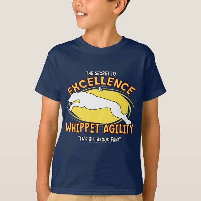 Le T-shirt foncé de l'enfant secret de whippet (Devant)