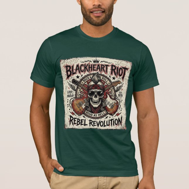 Le T-shirt graphique "Rebel Skull" de Headliner (Devant)