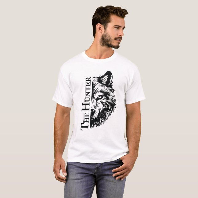 Le T-Shirt Graphique The Hunter Wolf - Faune Local (Devant entier)