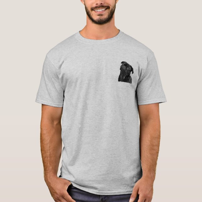 Le T-shirt gris-clair de base des hommes noirs (Devant)