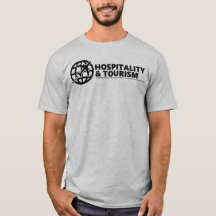 Le T-shirt gris de l'hospitalité et du tourisme