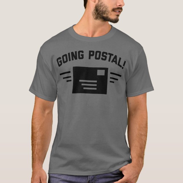 Le T-shirt gris-foncé des hommes postaux allants (Devant)