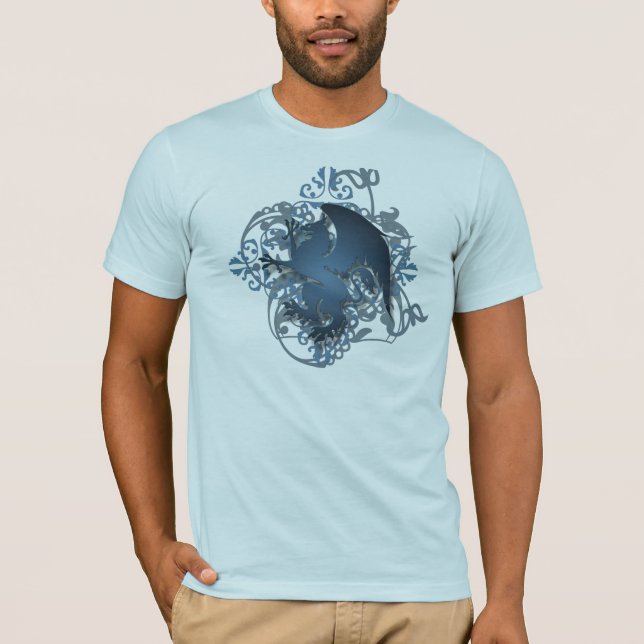 Le T-shirt grunge des hommes bleus de griffon (Devant)