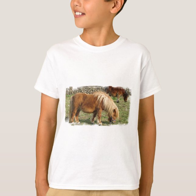 Le T-shirt hirsute de l'enfant de poney de (Devant)