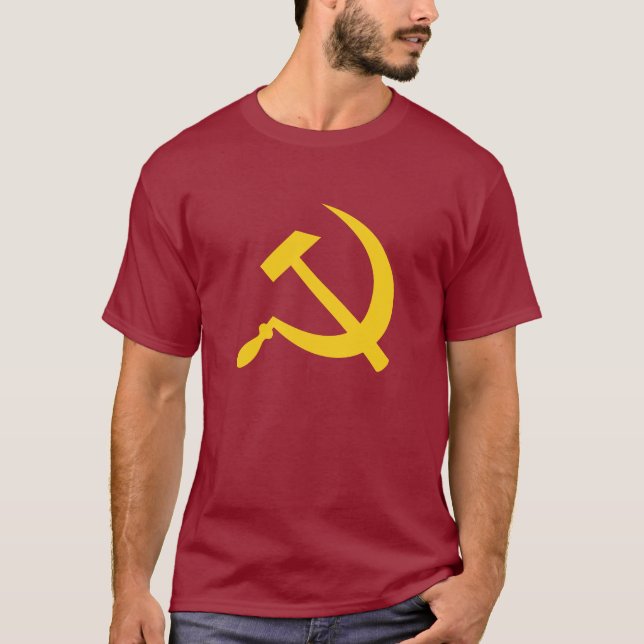 Le T-shirt (jaune) des hommes de marteau et de (Devant)