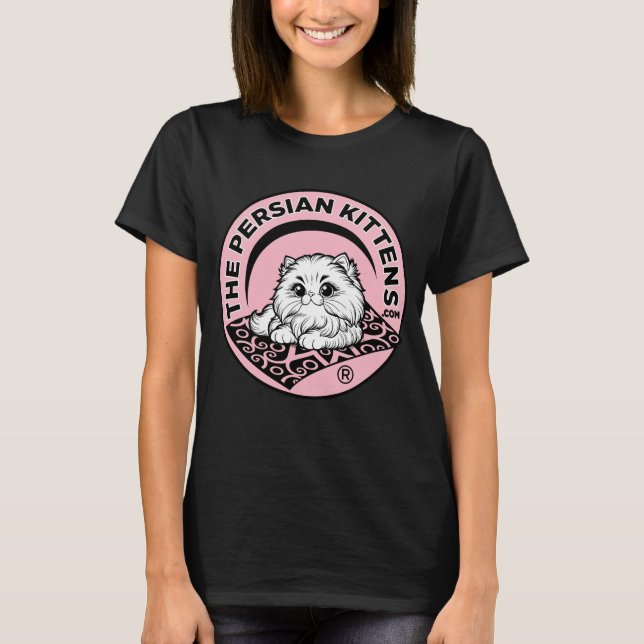 Le T-Shirt Logo Persian Kittens / Fond Rose (Devant)