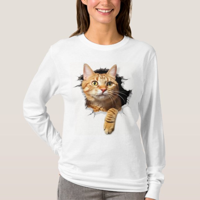 "Le T-shirt Meow du chat" (Devant)