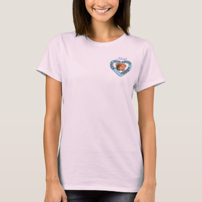 Le T-shirt mignon de délivrance de la femme bleue (Devant)