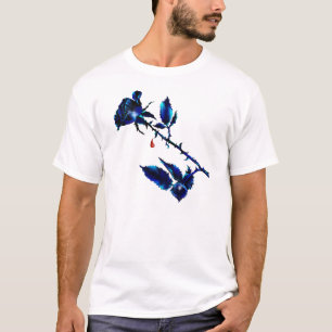 Le T-shirt noir d'épine de sang de rose